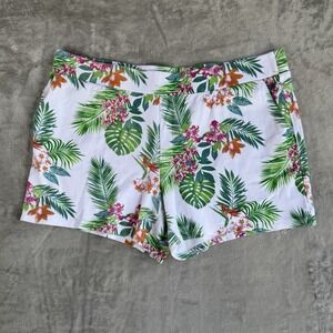Belle by Kim Gravel women's shorts Pull On Tropical Print 1x Pockets Hawaiian